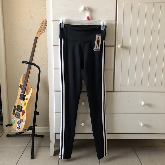 adidas ladies' 3 stripe tight - Picture 2 of 5